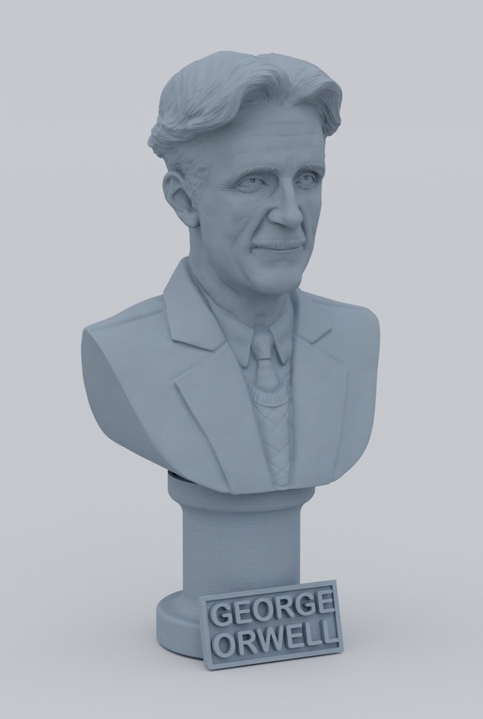 George Orwell - Gråstein 12 cm høy byste på søyle - Bokhyllekunst